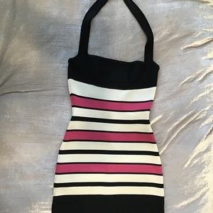 Herve Leger halter mini dress